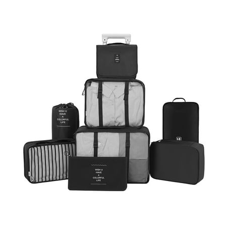 AnuirheiH 8 Set Packing Cubes Travel Luggage Packing Organizers Lightweight Travel Cloth Storage Bag with Bra Underwear Cube Cosmetics Bag and Shoe Pouch
AnuirheiH 8 Set Packing Cubes Travel Luggage Packing Organizers Lightweight Travel Cloth Storage Bag with Bra Underwear Cube Cosmetics Bag and Shoe Pouch