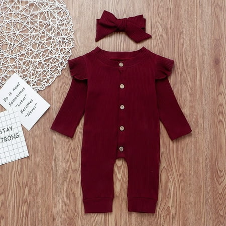 Fidelma Girl Jumpsuit Newborn Infant Baby Boys Girls Long Sleeve Solid Romper Jumpsuit+Headband Sets Red-100
Fidelma Girl Jumpsuit Newborn Infant Baby Boys Girls Long Sleeve Solid Romper Jumpsuit+Headband Sets Red-100