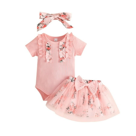 Wiueurtly Girls Short Sleeve Ribbed Romper Bodysuit Tulle Floral Prints Skirts Headbands Outfits Girl High
Wiueurtly Girls Short Sleeve Ribbed Romper Bodysuit Tulle Floral Prints Skirts Headbands Outfits Girl High