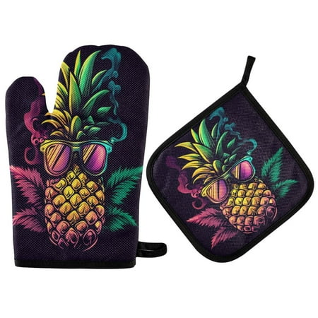Heat Resistant Oven Glove & Hot Pad Set Reusable and Washable Kitchen Combo for Baking BBQ Oven Microwave Pineapple with Sunglasses 
Heat Resistant Oven Glove & Hot Pad Set Reusable and Washable Kitchen Combo for Baking BBQ Oven Microwave Pineapple with Sunglasses