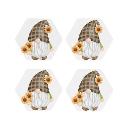 Fuzoiu Sunflower Gnomes 4 Print Leather Coasters Set Drink Coasters Set of 4 for Tabletop Protection Durable PVC Coasters Home Décor and Housewarming Gift-Hexagon
Fuzoiu Sunflower Gnomes 4 Print Leather Coasters Set Drink Coasters Set of 4 for Tabletop Protection Durable PVC Coasters Home Décor and Housewarming Gift-Hexagon