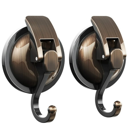 Suction Cup Hooks 2 Pack Heavy-Duty Suction Cup Hooks Easy to Install and Removable Without Punching for Kitchen Bathroom and Restroom - Bronze
Suction Cup Hooks 2 Pack Heavy-Duty Suction Cup Hooks Easy to Install and Removable Without Punching for Kitchen Bathroom and Restroom - Bronze