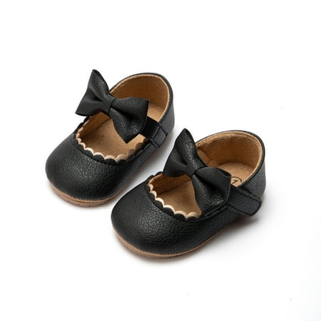 Sorrowso Infant PU Leather Bowknot Princess Toddler Classic Shoes Infant Anti Slip Shoes