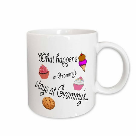 3dRose What happens at grammys stays at grammys Ceramic Mug 15-ounce