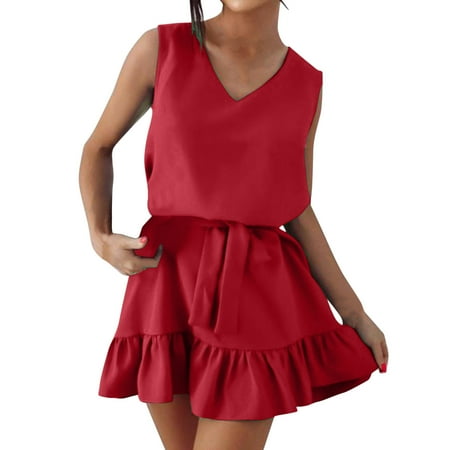Ladies V Neck Casual Sleeveless Waist Pleated Ruffle Dress Leggings for under Dresses Women And Long Dress for Women Dress for Women Casual Winter Shoulder Dress Shelf Bra Dresses for plus Size Women
Ladies V Neck Casual Sleeveless Waist Pleated Ruffle Dress Leggings for under Dresses Women And Long Dress for Women Dress for Women Casual Winter Shoulder Dress Shelf Bra Dresses for plus Size Women
