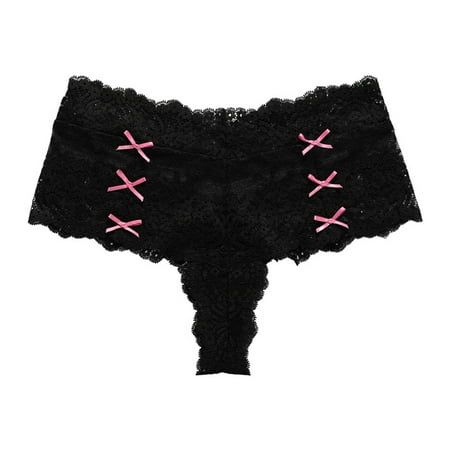 EHTMSAK Women s Thongs Lace High Waisted Soft Underwear Bow Breathable Panties Black L
EHTMSAK Women s Thongs Lace High Waisted Soft Underwear Bow Breathable Panties Black L