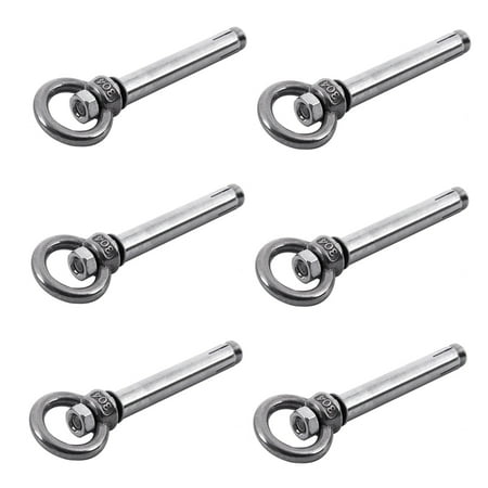 12Pcs Stainless Steel Raw Style Anchor Eye M6 x 82mm Silver
