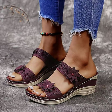 Yinguo Two Band Wedge Slide Sandal for Women Open Toe Breathable Beach Sandals Slip-On Casual Wedges Shoes Size 9
Yinguo Two Band Wedge Slide Sandal for Women Open Toe Breathable Beach Sandals Slip-On Casual Wedges Shoes Size 9
