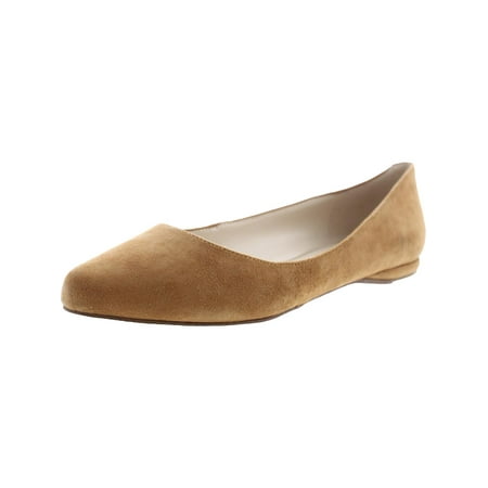 Nine West Womens Suede Slip-On Ballet Flats Tan 8.5 Medium (B M)