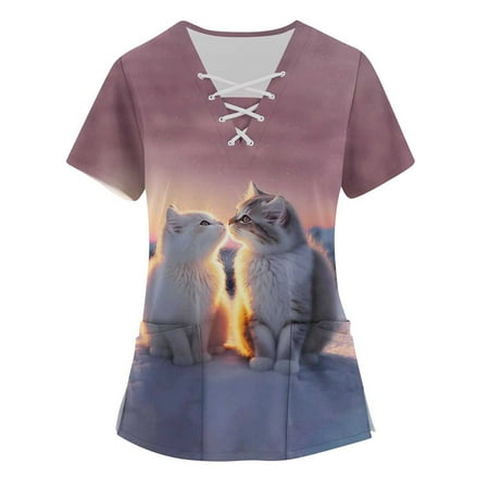 QWERTYU Women s Scrub Tops Uniform Workwear Short Sleeve V Neck 3D Animal Print Pockets Scrubs Top Light Gray S
QWERTYU Women s Scrub Tops Uniform Workwear Short Sleeve V Neck 3D Animal Print Pockets Scrubs Top Light Gray S