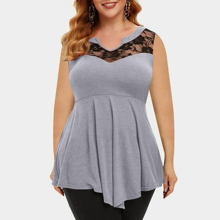 Plus Size TShirts for Women Lace Mesh Pleat Tee Summer Creawneck Short Sleeve Tops Loose Comfy Solid Color Tops Tees
Plus Size TShirts for Women Lace Mesh Pleat Tee Summer Creawneck Short Sleeve Tops Loose Comfy Solid Color Tops Tees