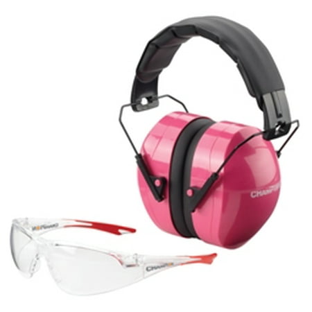 Champion Targets 40624 Eyes And Ears Earmuffs/Shooting Glasses Clear/Pink