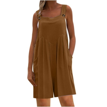 Dyegold Jumpsuits for Women Casual Sleeveless Jumpsuits for Women Front Button Loose Playsuit Short Solid Color Square Neck Sleeveless Rompers Overalls
Dyegold Jumpsuits for Women Casual Sleeveless Jumpsuits for Women Front Button Loose Playsuit Short Solid Color Square Neck Sleeveless Rompers Overalls