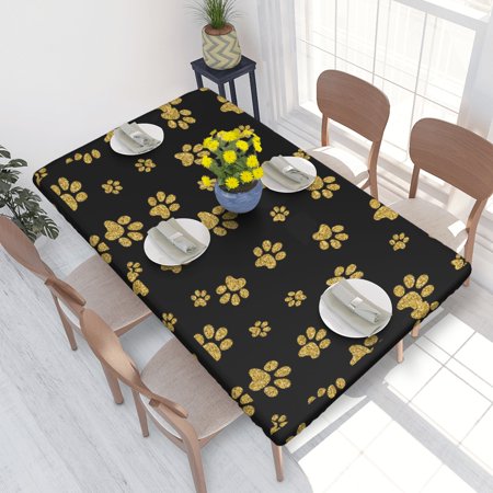 Home Deluxe Tablecloth Mouth Face Mask Gold Dog Paw Waterproof Elastic Rim Edged Table Cover- For Christmas Parties And Picnics 4ft 
Home Deluxe Tablecloth Mouth Face Mask Gold Dog Paw Waterproof Elastic Rim Edged Table Cover- For Christmas Parties And Picnics 4ft