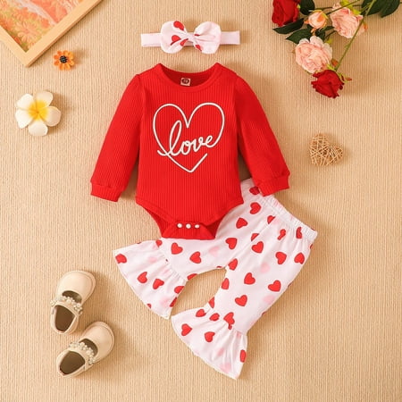 Ruidigrace Toddler Girls Valentine s Day Long Sleeve Letter Romper Bodysuits Hearts Printed Bell Bottoms Pants Headbands Kids Outfits
Ruidigrace Toddler Girls Valentine s Day Long Sleeve Letter Romper Bodysuits Hearts Printed Bell Bottoms Pants Headbands Kids Outfits