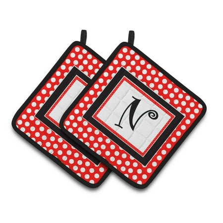 Carolines Treasures CJ1012-NPTHD Letter N Initial - Red Black Polka Dots Pair of Pot Holders 7.5HX7.5W multicolor
Carolines Treasures CJ1012-NPTHD Letter N Initial - Red Black Polka Dots Pair of Pot Holders 7.5HX7.5W multicolor