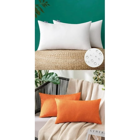 MIULEE Pack of 2 Waterproof Pillow Inserts Bundle Pack of 2 Outdoor Pillow Covers Bright Orange 16x16 Inch
MIULEE Pack of 2 Waterproof Pillow Inserts Bundle Pack of 2 Outdoor Pillow Covers Bright Orange 16x16 Inch