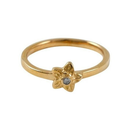 Dlux Jewels Rose Tone Sterling Silver Flower Ring, Size 6