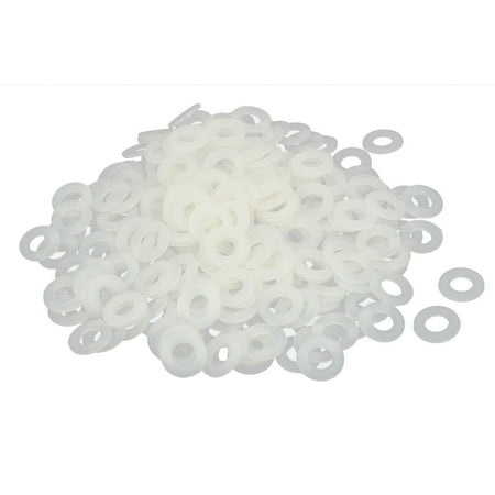 M8 x 16mm x 1.4mm Nylon Flat Washers Spacers Gaskets Fastener Off White 400PCS