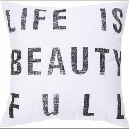 Art of Knot Esmoriz 18" x 18" White Hand Crafted Cotton Decorative Pillow with Poly Filler
