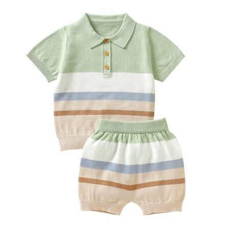 TAIAOJING Baby Girl Summer Outfits Boys Knit Sweater Striped Short Sleeve T Shirt Top Shorts Set Clothes Set 6-9 Months
TAIAOJING Baby Girl Summer Outfits Boys Knit Sweater Striped Short Sleeve T Shirt Top Shorts Set Clothes Set 6-9 Months