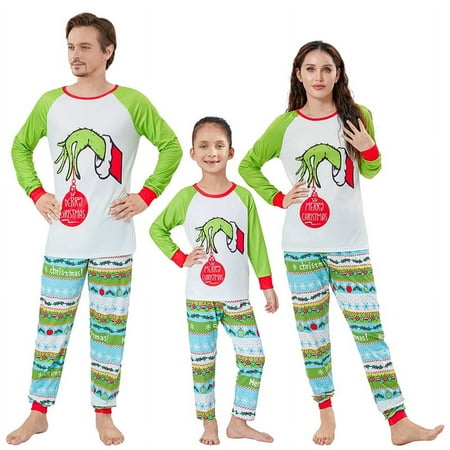 Family Matching Christmas Pajamas Baby Romper/Letter Green Monster Hand Pattern Long Sleeve Tops and Pants Sleepwear Set
Family Matching Christmas Pajamas Baby Romper/Letter Green Monster Hand Pattern Long Sleeve Tops and Pants Sleepwear Set