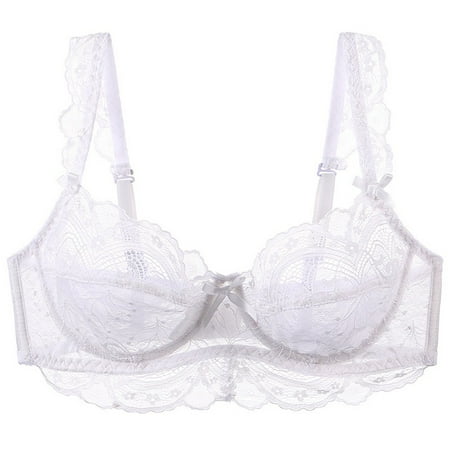 Womens Lace Sheer Bras Wireless Full Coverage Bralette Push Up Brassiere