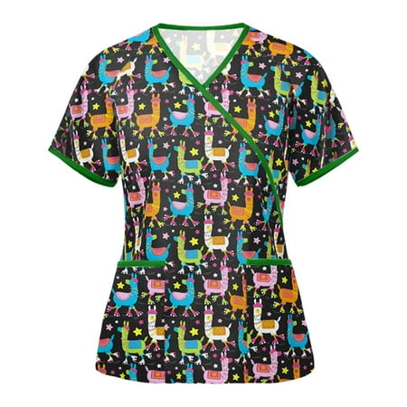Halloween Scrubs Tops Women Pumpkin Cat Bat Skull Printed V-Neck Short Sleeve Working Uniform Stretch Scrubs Shirts
Halloween Scrubs Tops Women Pumpkin Cat Bat Skull Printed V-Neck Short Sleeve Working Uniform Stretch Scrubs Shirts