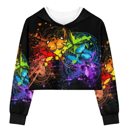 TOADDMOS Colorful Butterfly Vintage Crop Tops for Girls Trendy Kids Hooded Sweatshirts 5-6 Long Sleeve Children Hoodies
TOADDMOS Colorful Butterfly Vintage Crop Tops for Girls Trendy Kids Hooded Sweatshirts 5-6 Long Sleeve Children Hoodies