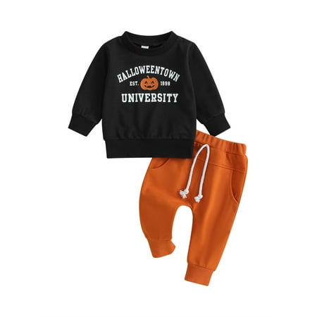 Toddler Baby Boys Halloween Outfits Letter Pumpkin Print Long Sleeve Sweatshirt Tops and Pants 2Pcs Fall Clothes Sets
Toddler Baby Boys Halloween Outfits Letter Pumpkin Print Long Sleeve Sweatshirt Tops and Pants 2Pcs Fall Clothes Sets