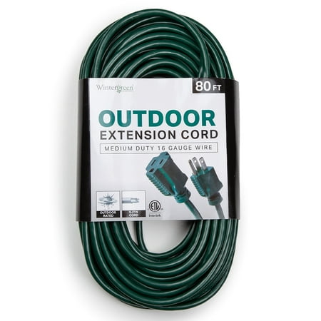 Wintergreen Lighting 16/3 SJTW Outdoor Medium Duty Extension Cord Green 80-Foot
Wintergreen Lighting 16/3 SJTW Outdoor Medium Duty Extension Cord Green 80-Foot