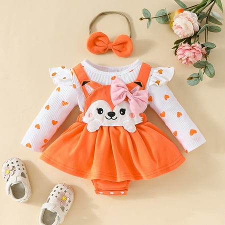 GYRATEDREAM Newborn Baby Girl Fall Outfits Long Sleeve Romper Skirt Hem Jumpsuits Bodysuits Headband Fall Clothes 0-18 Months
GYRATEDREAM Newborn Baby Girl Fall Outfits Long Sleeve Romper Skirt Hem Jumpsuits Bodysuits Headband Fall Clothes 0-18 Months