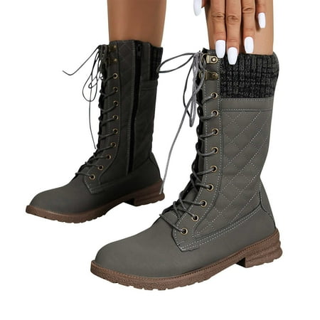 ZXHACSJ Women s Boots With Wool Mouth Zipper Boots And Thick Heel Lace Up Boots Gray 40
ZXHACSJ Women s Boots With Wool Mouth Zipper Boots And Thick Heel Lace Up Boots Gray 40