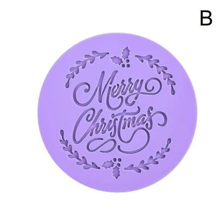 Merry Christmas Embossed Mold Cake Decor Tool Cookie Fondant Stamp Mold Q1H7