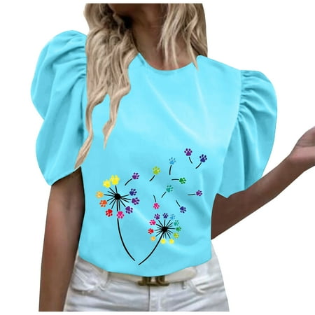 Women Summer Sexy Printed Regular Round Neck Short Sleeve Women Short Sleeves Top Loose Butterfly Printed Birthday Tops for Women Sky Blue M
Women Summer Sexy Printed Regular Round Neck Short Sleeve Women Short Sleeves Top Loose Butterfly Printed Birthday Tops for Women Sky Blue M