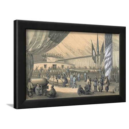 Matthew Perry Entertaining Japanese Commissioners on Ship Framed Print Wall Art