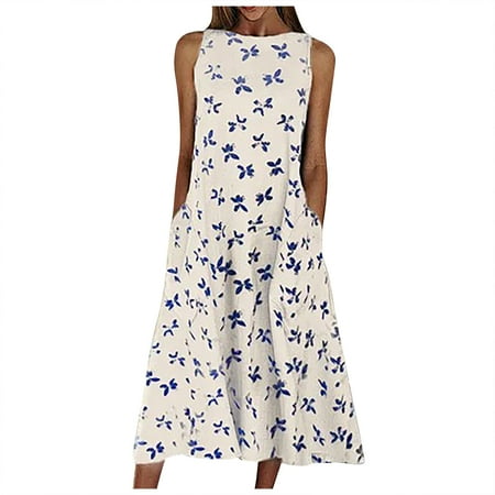 cllios Casual Dresses for Women Fashion Loose Sleeveless Pocket Long Dress O-Neck Print Retro Dresses for women 2023
cllios Casual Dresses for Women Fashion Loose Sleeveless Pocket Long Dress O-Neck Print Retro Dresses for women 2023
