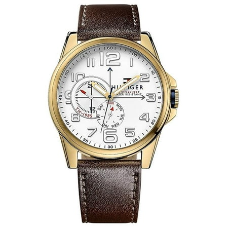 1791003 Tommy Hilfiger Gold-Tone Leather Chronograph Mens Watch