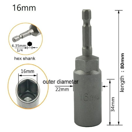 BCLONG 1PCS 80mm Length 1/4 Hex DriveSocket Impact Nut Bolt Drill Bits