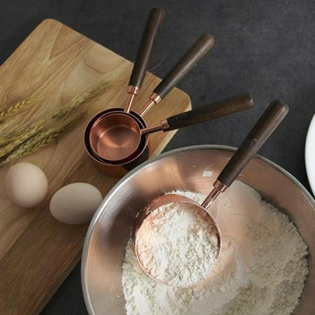 Abcelit Kitchen Baking Measuring Cup Set Of 4 Measuring Spoon Set Of 4 Thickened Copper-plated Measuring Spoon Wooden Handle Seasoning
Abcelit Kitchen Baking Measuring Cup Set Of 4 Measuring Spoon Set Of 4 Thickened Copper-plated Measuring Spoon Wooden Handle Seasoning
