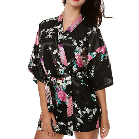 BIZIZA Womens Sleepwear Kimono Soft Satin Lingerie Nightgown Robe Nightdress Black XL
BIZIZA Womens Sleepwear Kimono Soft Satin Lingerie Nightgown Robe Nightdress Black XL