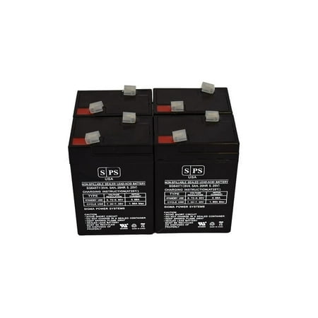 SPS Brand 6V 4.5 Ah UPS Replacement Battery for Edwards 1662-B (4 Pack)