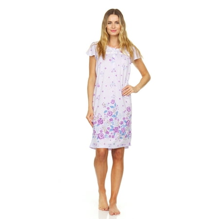 Lati Fashion Women Nightgowns Short Sleeve Female Nightgowns & Sleepshirts Purple M
Lati Fashion Women Nightgowns Short Sleeve Female Nightgowns & Sleepshirts Purple M