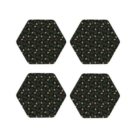 Fuzoiu Pine Cone Woodland Pattern Print Leather Coasters Set Drink Coasters Set of 4 for Tabletop Protection Durable PVC Coasters Home Décor and Housewarming Gift-Hexagon
Fuzoiu Pine Cone Woodland Pattern Print Leather Coasters Set Drink Coasters Set of 4 for Tabletop Protection Durable PVC Coasters Home Décor and Housewarming Gift-Hexagon