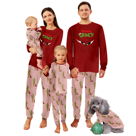 FUNIER Family Matching Christmas Pajamas Set The Grinch Red Stripe Print Baby-Kids-Adult-Pet Size 2 Pieces Top and Pants Bodysuits Xmas Pjs Set
FUNIER Family Matching Christmas Pajamas Set The Grinch Red Stripe Print Baby-Kids-Adult-Pet Size 2 Pieces Top and Pants Bodysuits Xmas Pjs Set
