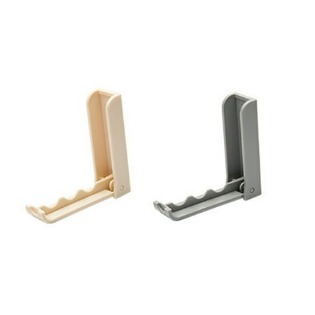 2PC Over the Door Hangers Seamless multi-hook Hooks Rear Door Hooks Single Dual Hook Organizer Holder Rack (Gray and Beige)