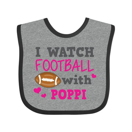 Inktastic I Watch Football with My Poppi Gift Baby Girl Bib