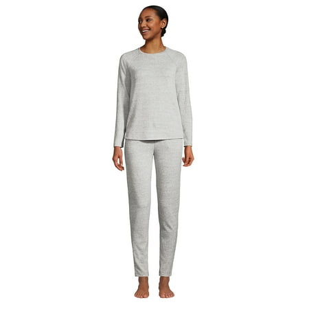 Lands End Women s Cozy Pajama Set Long Sleeve Top and Slim Leg Pants