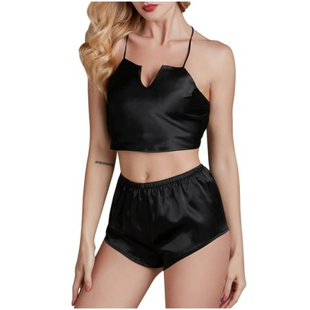 YWDJ Ladies Pajamas Ladies Fashion Charming Comfortable Solid Color Frenulum Pajamas Vest Shorts Woman Nightgown Home Clothes Black S
YWDJ Ladies Pajamas Ladies Fashion Charming Comfortable Solid Color Frenulum Pajamas Vest Shorts Woman Nightgown Home Clothes Black S