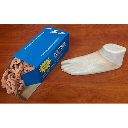 Foot Sox Original Sanitary Disposable Try on Socks (Womens Tan)